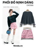  SWEATSHIRT LEN THẮT NƠ, ĐEN 