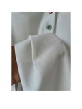  ÁO CỔ BẺ PHỐI NÚT, BASIC , TRẮNG 