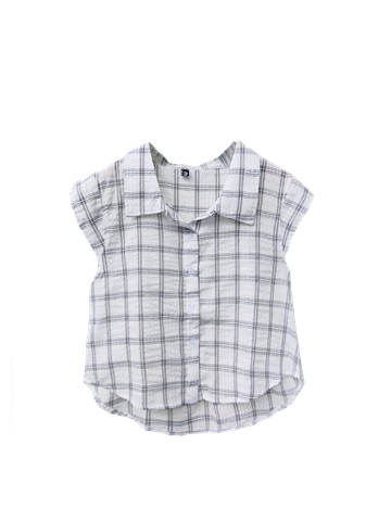  ÁO KIỂU PHỐI CARO, TAY CON 