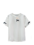  BABY TEE NƠ, CO GIÃN , TRẮNG 