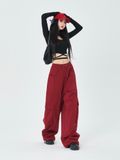  QUẦN DÙ TÚI HỘP, ĐỎ, LƯNG THUN 