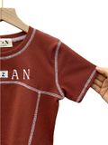  CROP 2 VIỀN CHỈ NỔI, NÂU ĐỎ 