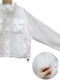  KHOÁC DÙ TÚI TRONG, TÚI HỘP , 2 LỚP , trắng 
