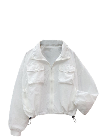  KHOÁC DÙ TÚI TRONG, TÚI HỘP , 2 LỚP , trắng 