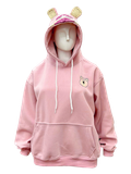  KHOÁC HOODIE NỈ, FORM RỘNG,NÓN GẤU, HỒNG 