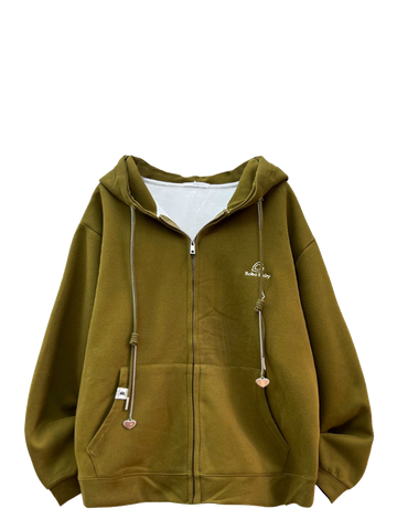  KHOÁC OVERSIZE, MỊN, LOGO TIM, RÊU 