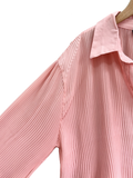  SƠ MI MỎNG RỦ, OVERSIZE , CỔ V,  HỒNG 