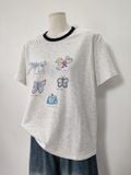  ÁO FORM VỪA THẮT NƠ, CUTE XÁM 