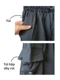  QUẦN DÙ (97cm) TÚI HỘP, ĐEN, LƯNG THUN 