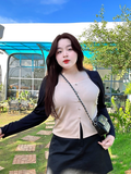  BIGSIZE, ÁO KIỂU PHỐI TAY , HÀNG NÚT , KEM 