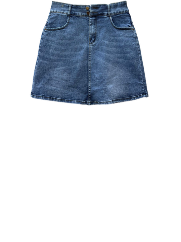  VÁY JEAN CO GIÃN, 2 NÚT, BIGSIZE, xanh 