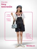  YẾM JEAN SHORT CUTE VIỀN NỔI, ĐEN 