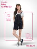  YẾM JEAN SHORT CUTE VIỀN NỔI, ĐEN 