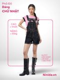  YẾM JEAN SHORT CUTE VIỀN NỔI, ĐEN 