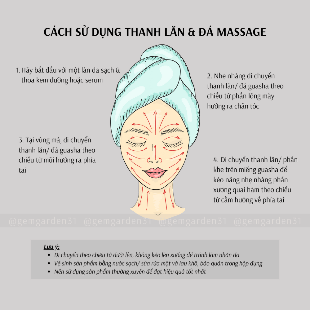  Thanh lăn massage chất liệu đá thạch anh hồng tự nhiên 