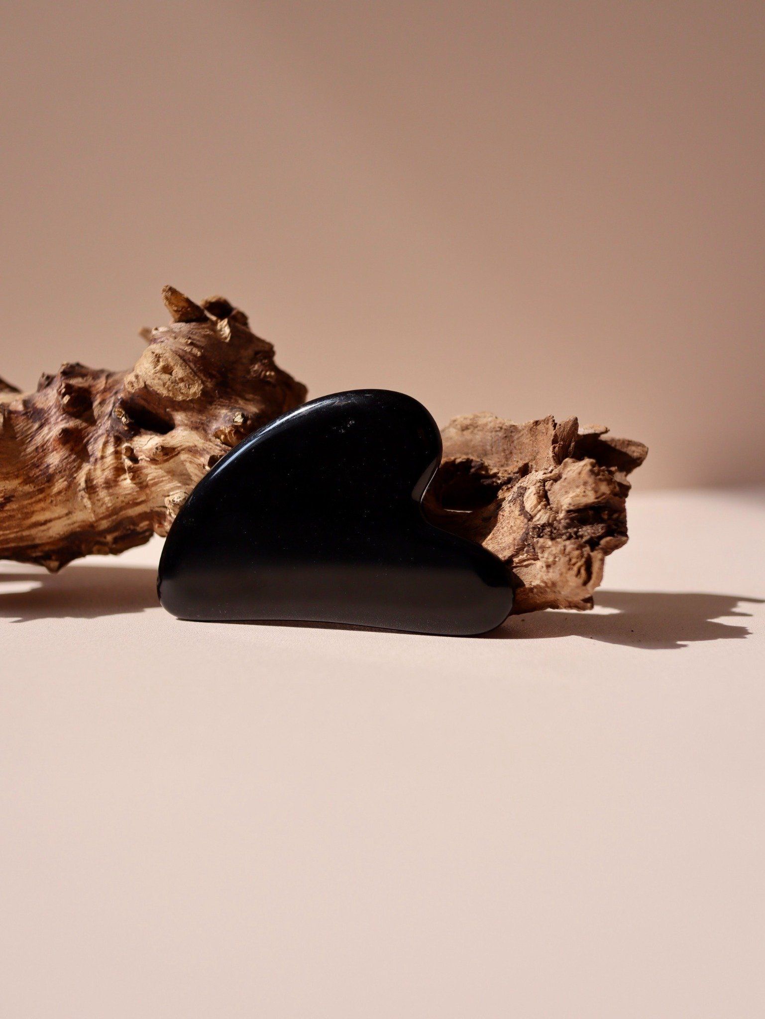  Guasha massage chất liệu đá Obsidian màu đen tự nhiên 