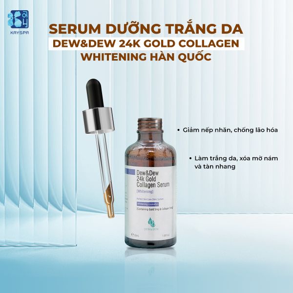Serum dưỡng trắng da Dew & Dew 24K Gold Collagen Whitening Hàn Quốc