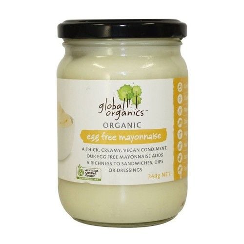 Sốt mayonnaise hữu cơ không có trứng global organics 240g