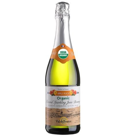 Nước Ép Trái Cây Có Gas Organic Hương Đào Valde France 750ml