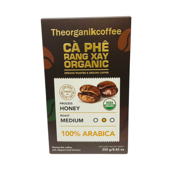 Cà phê 100% Arabica rang xay hữu cơ Theorganikcoffee - 250g