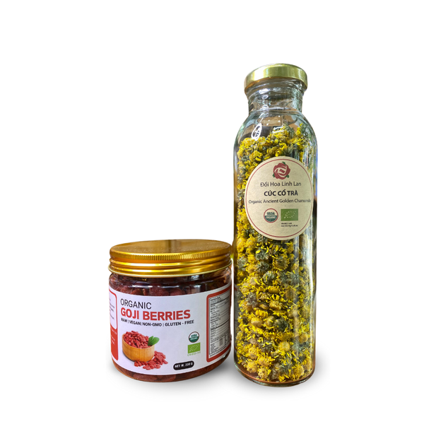 Combo trà hoa cúc giống cổ và kỷ tử hữu cơ