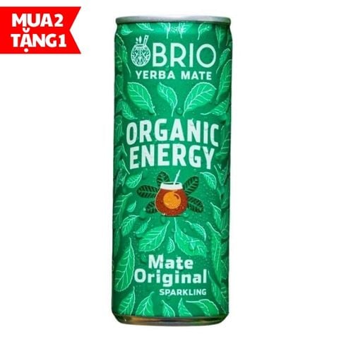 Trà năng lượng hữu cơ nguyên vị Brio Yerba Mate