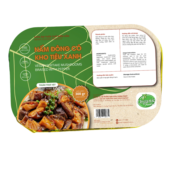 Nấm đông cô kho tiêu chay Bếp O 300g