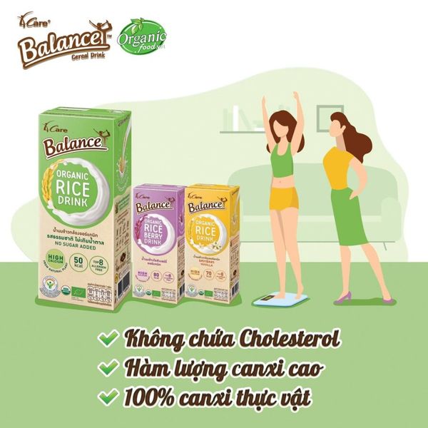 Sữa gạo hữu cơ không đường Balance - 180ml