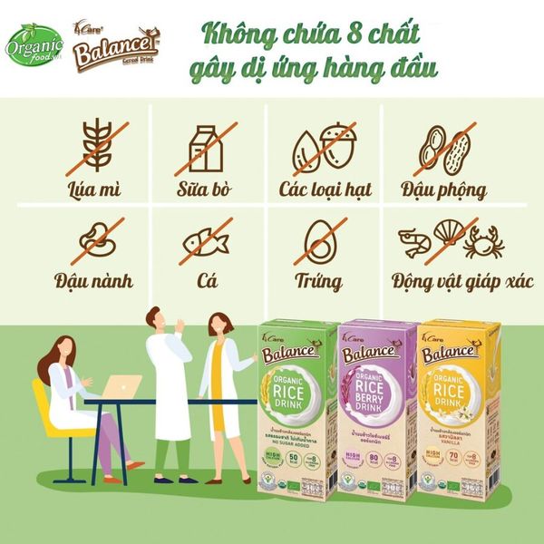 Sữa gạo hữu cơ không đường Balance - 180ml