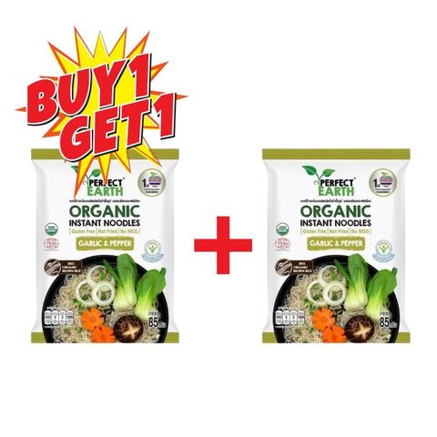 [Mua 1 tặng 1] Mì ăn liền hữu cơ vị tỏi và tiêu 85g