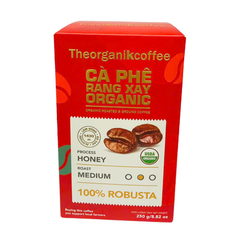 Cà phê 100% Robusta rang xay hữu cơ - 250g