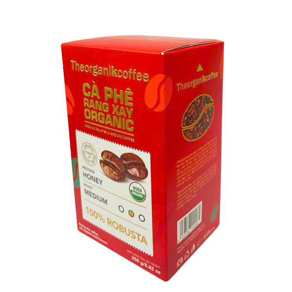 Cà phê 100% Robusta rang xay hữu cơ Theorganikcoffee - 250g