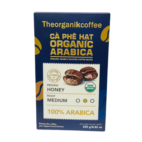 Cà phê 100% Arabica nguyên hạt rang hữu cơ - 250g