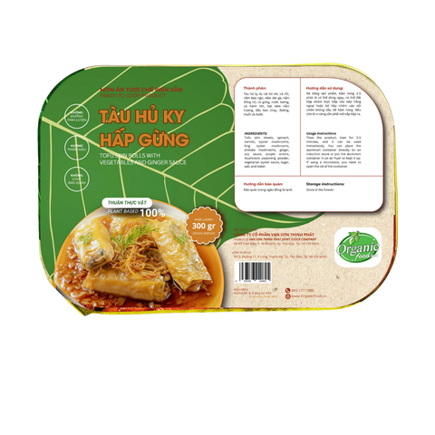 Tàu hũ ky cuộn rau củ sốt gừng chay Bếp O 300g