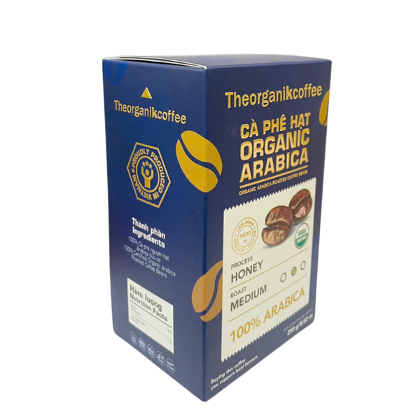 Cà phê 100% Arabica nguyên hạt rang hữu cơ Theorganikcoffee - 250g