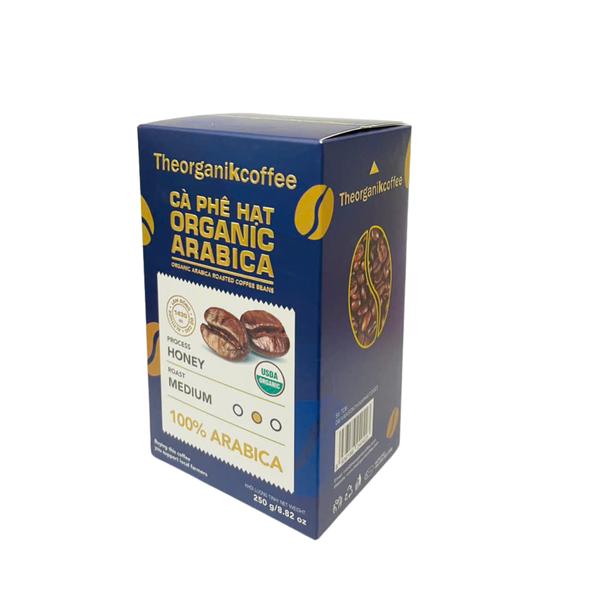 Cà phê 100% Arabica nguyên hạt rang hữu cơ Theorganikcoffee - 250g