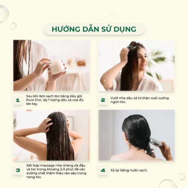 Dầu xả tím khử sắc tố vàng, giúp giữ màu tóc và phục hồi tóc tẩy nhuộm hư tổn PURA DOR 473ml