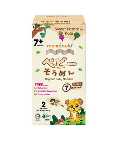 Mì rau củ hữu cơ cho bé vị Khoai Lang Cải Kale MenNoSato 7M+
