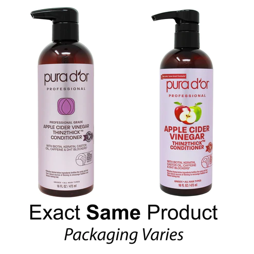 Dầu xả giấm táo PURA D'OR 100% hữu cơ tự nhiên Apple Cider Vinegar Thin2Thick Shampoo 16 fl oz 473ml