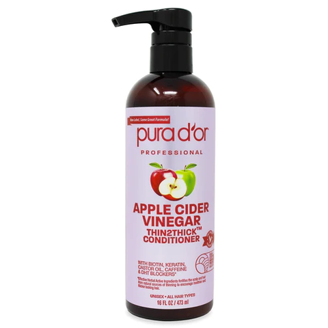 Dầu xả giấm táo PURA D'OR 100% hữu cơ tự nhiên Apple Cider Vinegar Thin2Thick Shampoo 16 fl oz 473ml