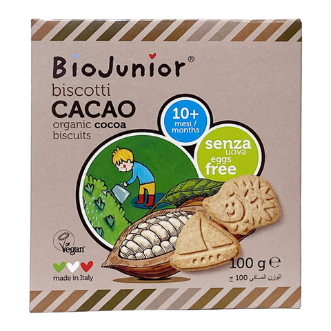 Bánh ăn dặm hữu cơ cho bé vị ca cao Bio Junior 100g