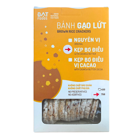 Bánh gạo lứt kẹp bơ điều Đạt Foods