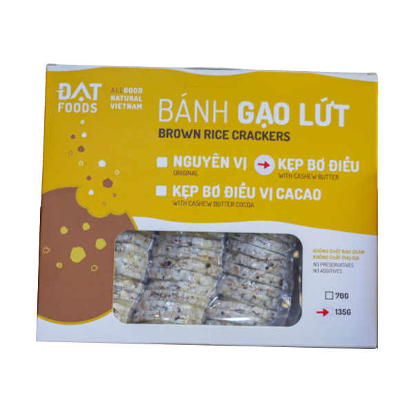 Bánh gạo lứt kẹp bơ điều Đạt Foods