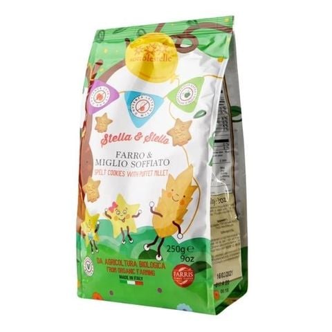 Bánh quy hạt kê hữu cơ cho bé Sottolestelle 250g