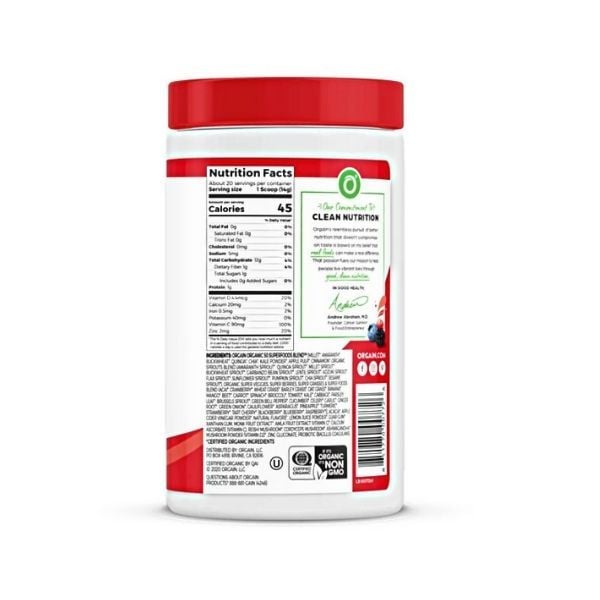 Bột superfoods hữu cơ táo mật ong Orgain 280gr