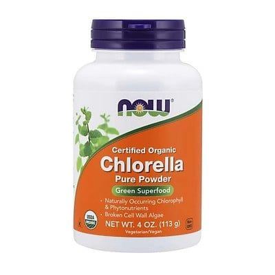 Bột tảo lục Chlorella hữu cơ Now - 113g