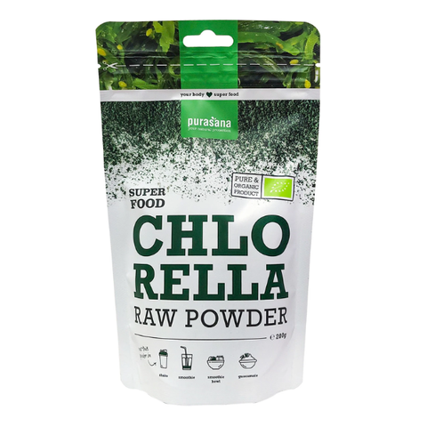 Bột tảo lục Chlorella hữu cơ Purasana 200g