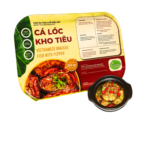 Cá lóc kho tiêu bếp Bếp O - hộp 200gram