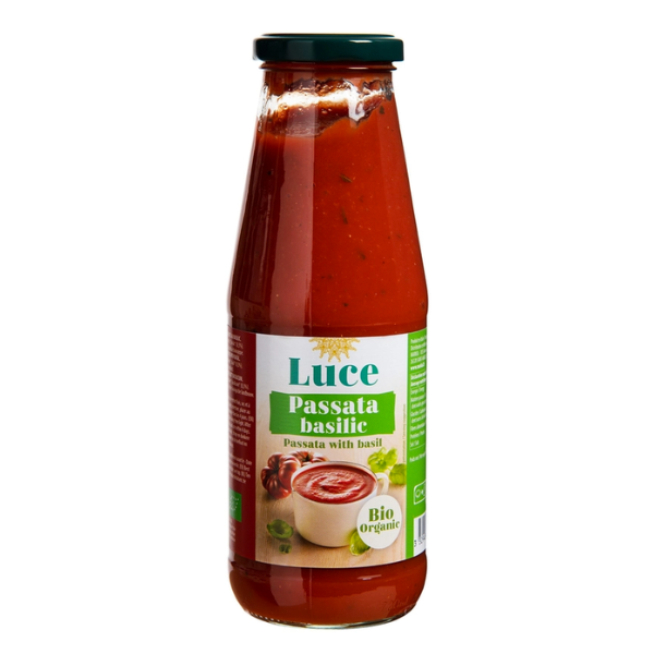Cà chua xay nhuyễn hữu cơ Passata húng quế Luce 680g