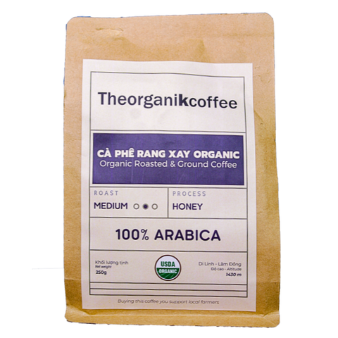 Cà phê 100% Arabica rang xay hữu cơ - 250g